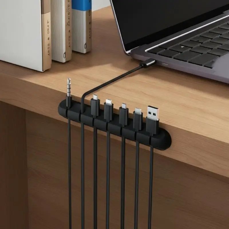 Cable Management Snap Clips 1/5Pcs Heat Resistant Adhesive Cord Holder for Car Phone Charging Data Wire Home Desk