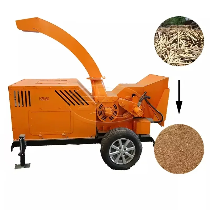 Multifunction wood chipper  engine energy saving mobile wood crusher shredder machine