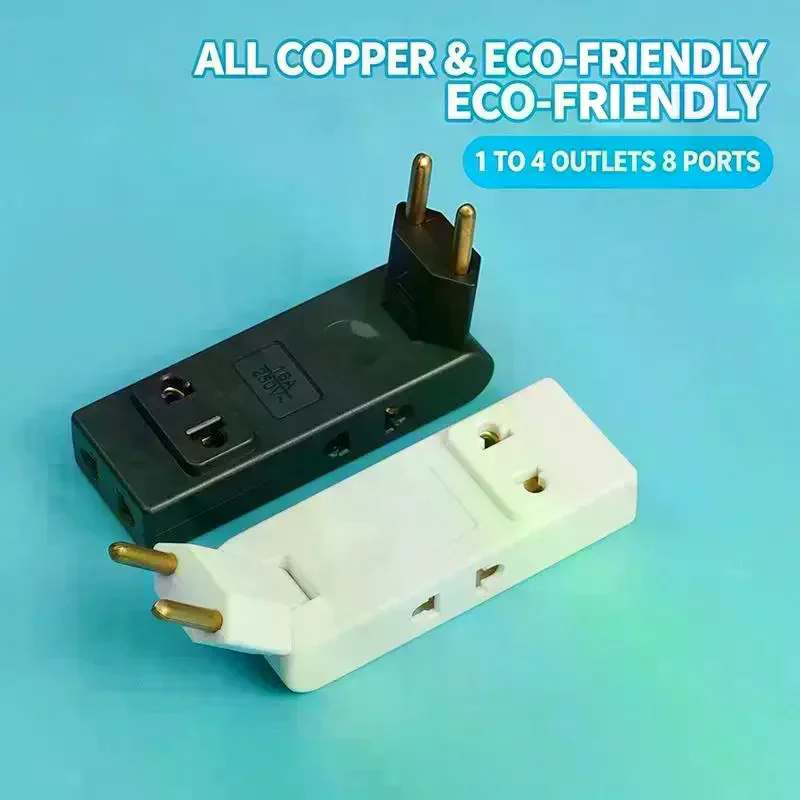Plug Adapte 4 in 1 Wall Outlet Extension Eu Electrical Socket 180 Degree Plug Adapter Travel Aadapter Portable Power Converte E