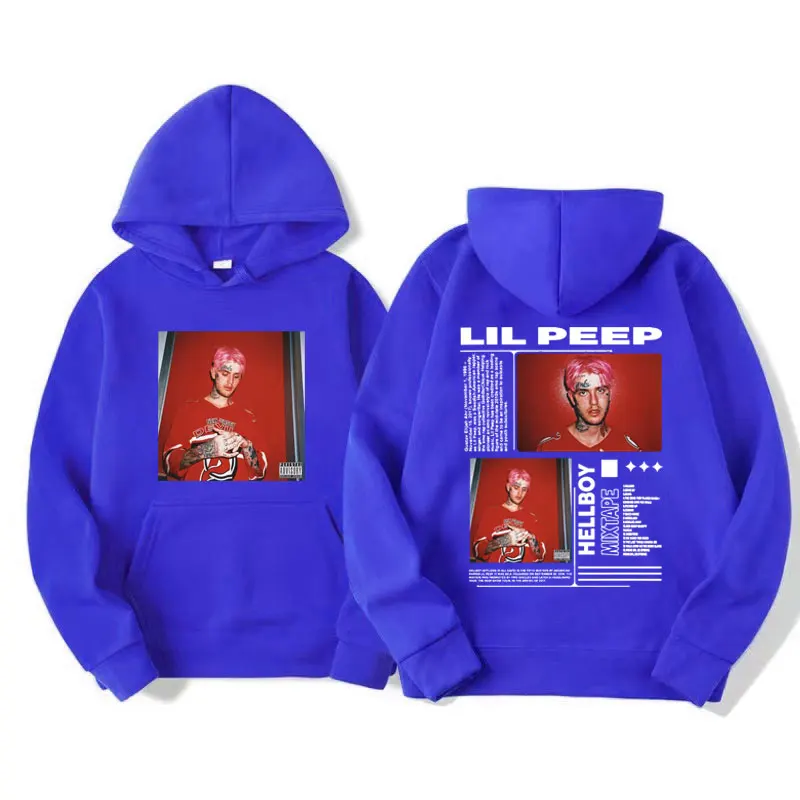 Lil Peep Hellboy Rap Print Hoodie Men Woman Hip Hop Retro Hoodies Hooded Sweatshirts Harajuku Pullover Unisex Tracksuit Clothing