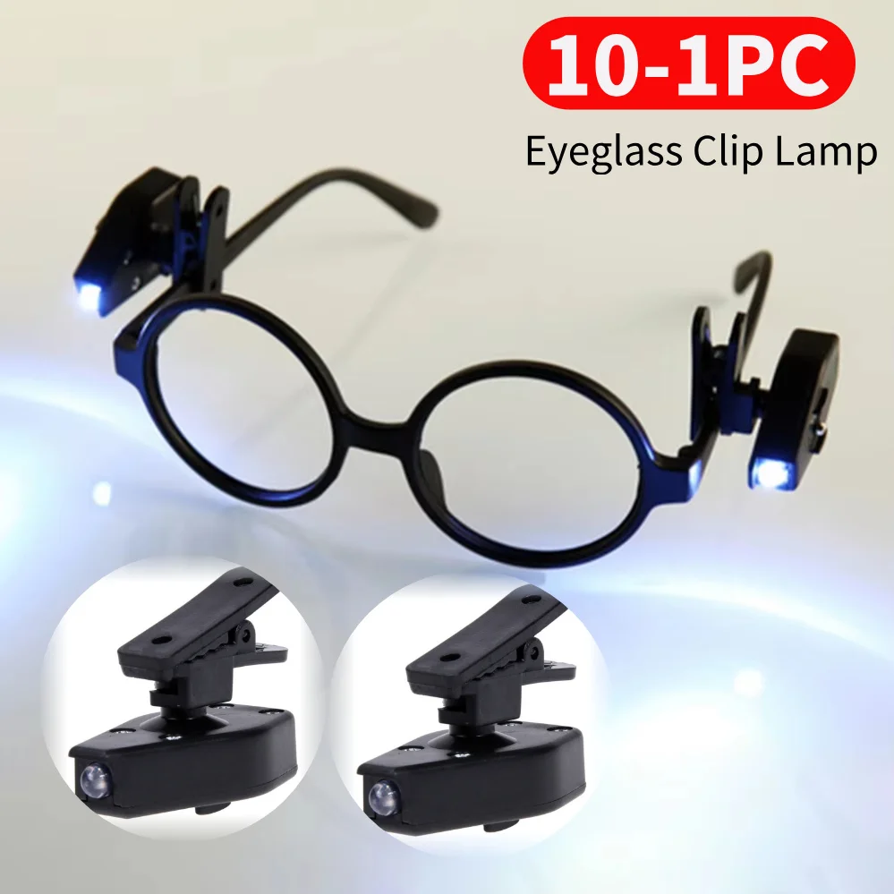 Mini Reading Lights Lamp Universal Eyeglass Clip Lamp Adjustable LED Glass Light for Reading Learning Study Eyeglass Clip Lights