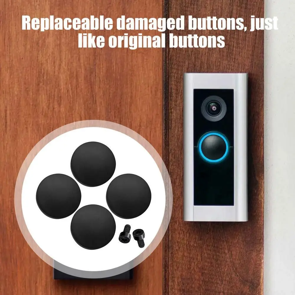 4Pcs Silicone Doorbell Button Replacement Easy To Install Portable Video Doorbell Buttons Damaged Broken Cracked Convenient