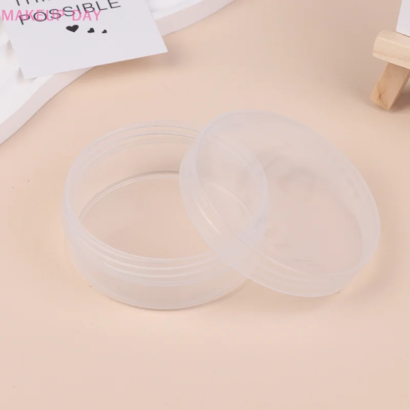 Caixa Circular Transparente com Tampa, Cosméticos Puff Caixa De Armazenamento, Beleza, Face Care Tool, Maquiagem Case, Acessórios de Viagem Container