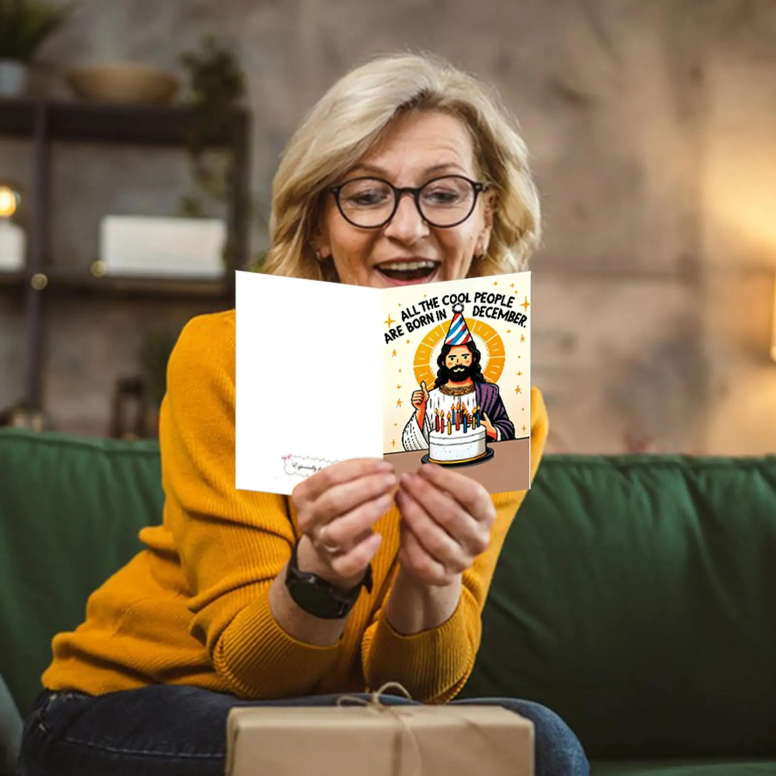 بطاقة عيد ميلاد يسوع المضحكة، بطاقة ملاحظة نكتة دينية روح الدعابة للاحتفال بعيد الميلاد، هدية للأصدقاء والعائلة المسيحية