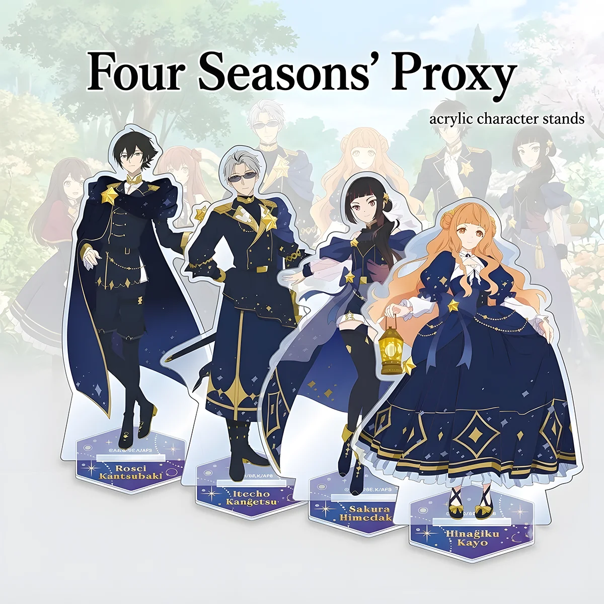 Anime Agents of the Four Seasons 15cm Acrylic Stand Spr Aut Halloween Gift Wood Display Tray Fantasy Decor keychain