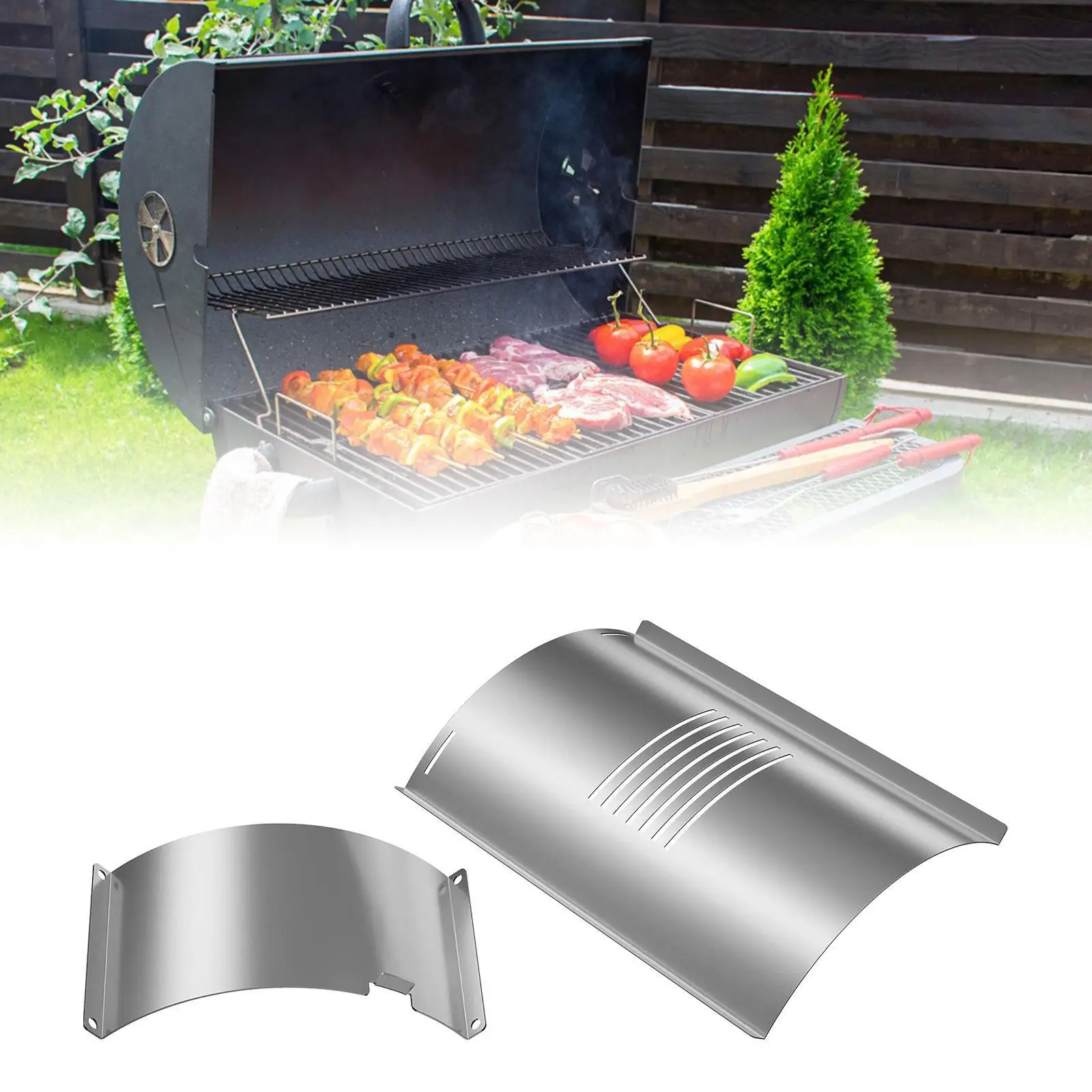 

2Pcs Slide Cover and Bottom Grease Collection Kit Stainless Steel Heavy Duty Grill Cover for 700 Series Pellet Smoker