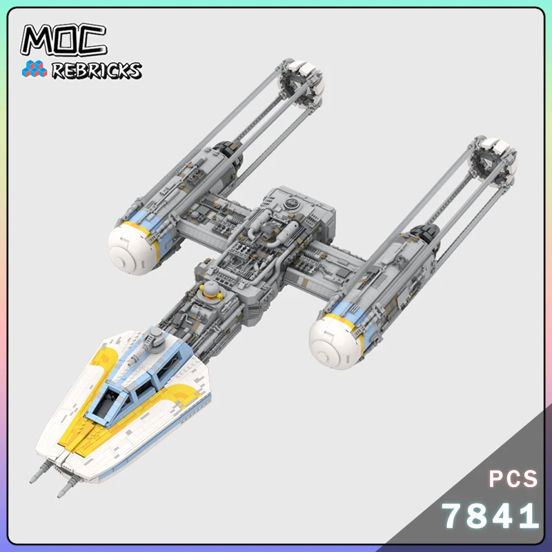 MOC-bombardero de largo alcance en forma de Y, bloques de construcción, caza espacial, modelo avanzado, ladrillos, juguete educativo, regalos de colección para niños