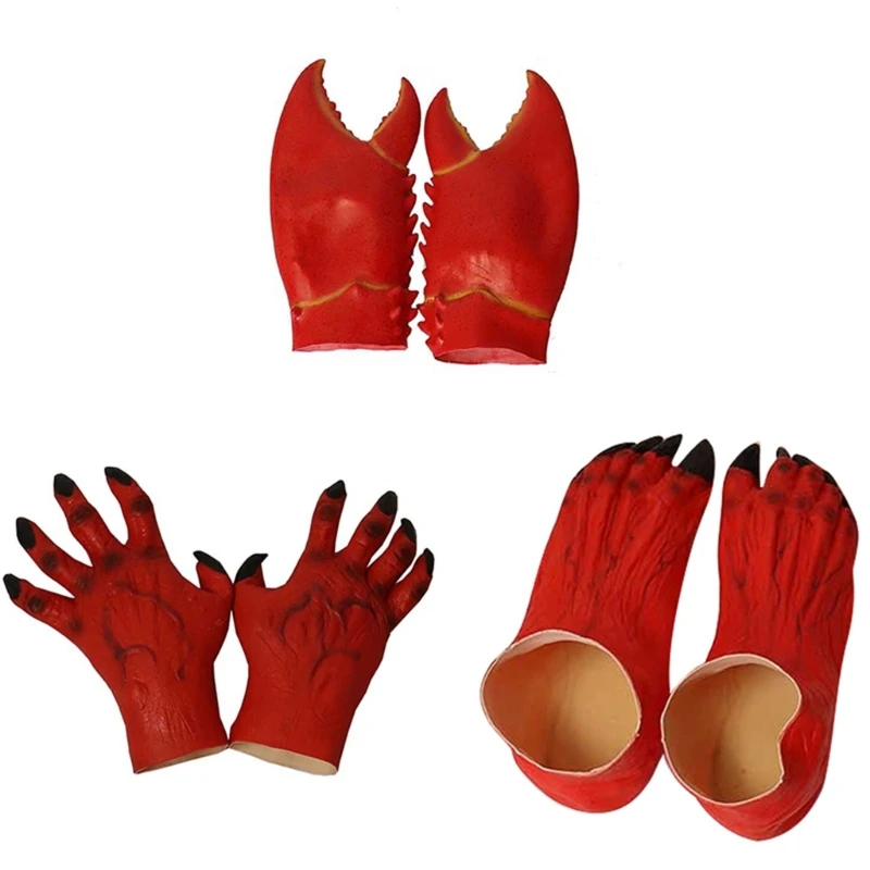 Halloween Cosplays Party Game Dress up Hands Weapons Festival Costume Props Funny Lobster Crab Claws Gloves Paw Gloves