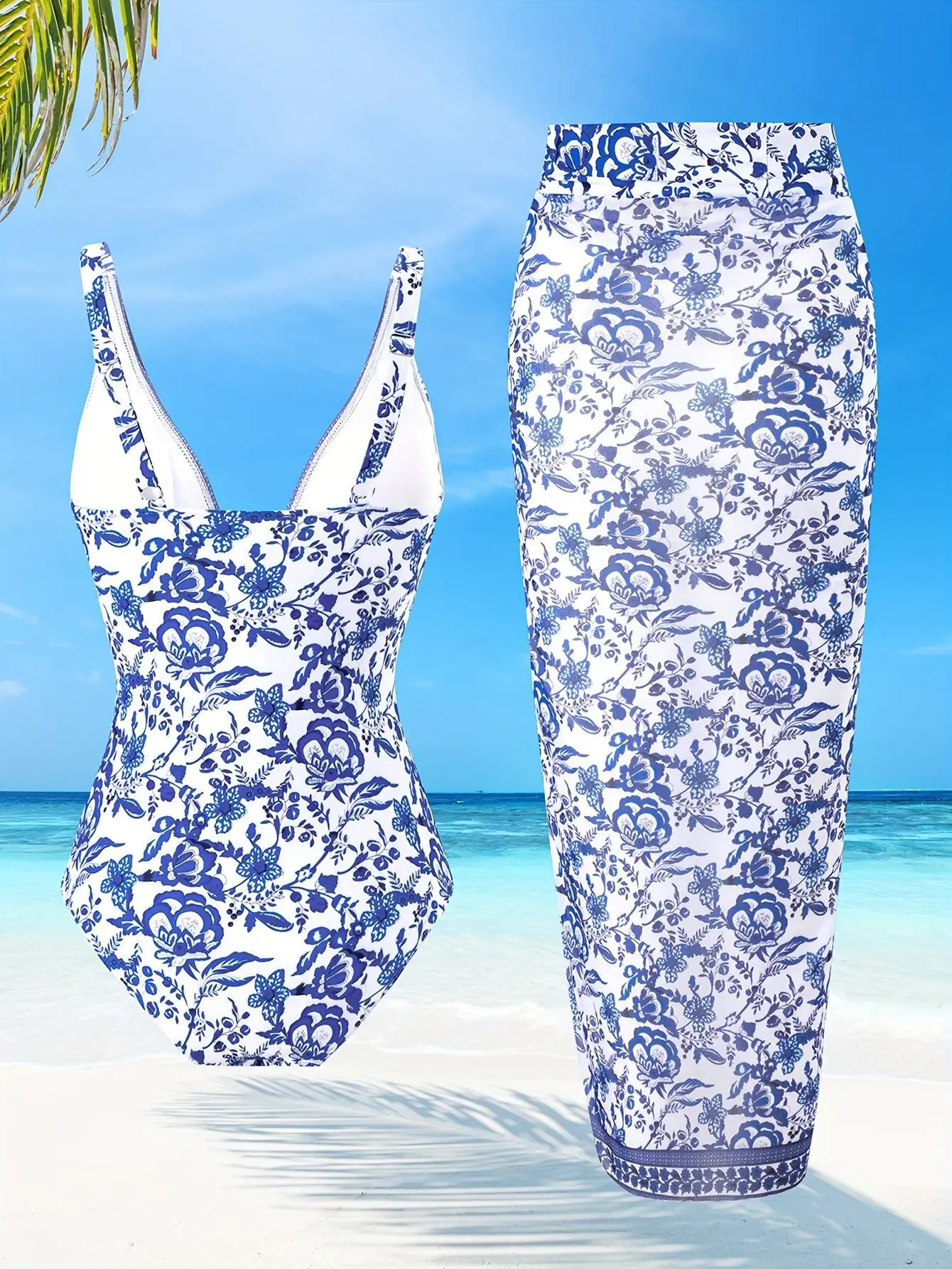 Women's Conservative Bikini One-Piece Swimsuit 2025 Sexy Beach Gathering Set with Wrapped Skirt Belly Covering Design