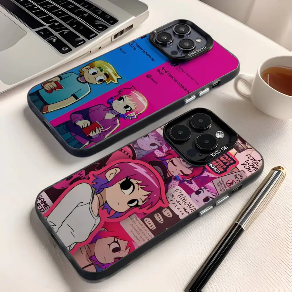 

S-Scott Pilgrim Phone Case For iPhone 16,15,14,13,12,11,8,7,Pro,Max,Plus,Mini,XS,SE Anti Fall Black Matte Hard
