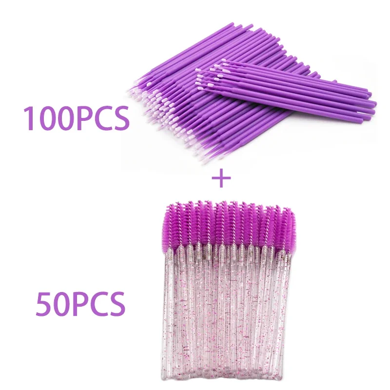 CNKESS 150 Pz 2 In 1 Bundle Occhi Cotone Ciglia Estensione Spazzole Strumenti Tampone Spazzole Ciglia Trucco Mascara Applicatori Set