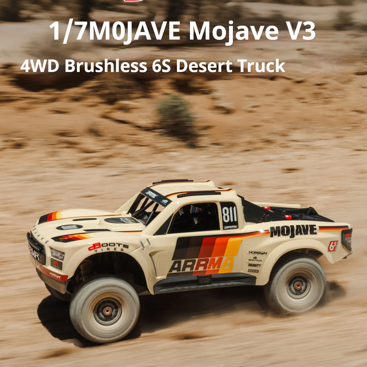 Arrma Mojave V3 1/7 Mojave 6s Four-Wheel Drive Brushless Remote Control Electric Desert Truck Short Truck Off-Road Vehicle Model