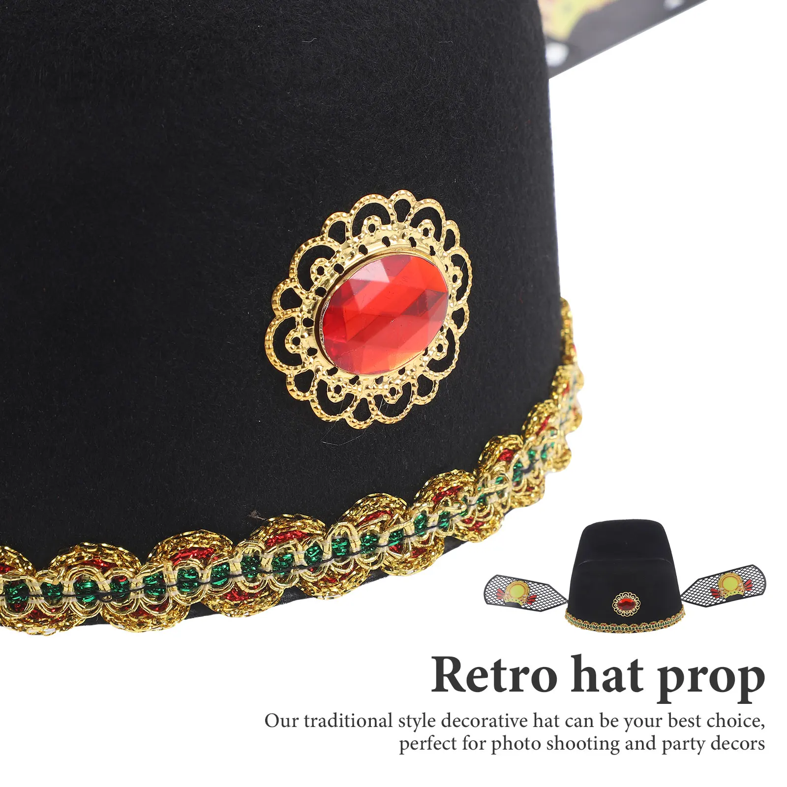 دعامة إله الثروة لحفلات الأداء المسرحي والقبعات الصينية