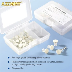 50pcs/Box AZDENT Dental Composite Polishing Disk Polishing Paste Impregnated Disposable Felt Wheel for High Gloss CA Mandrel