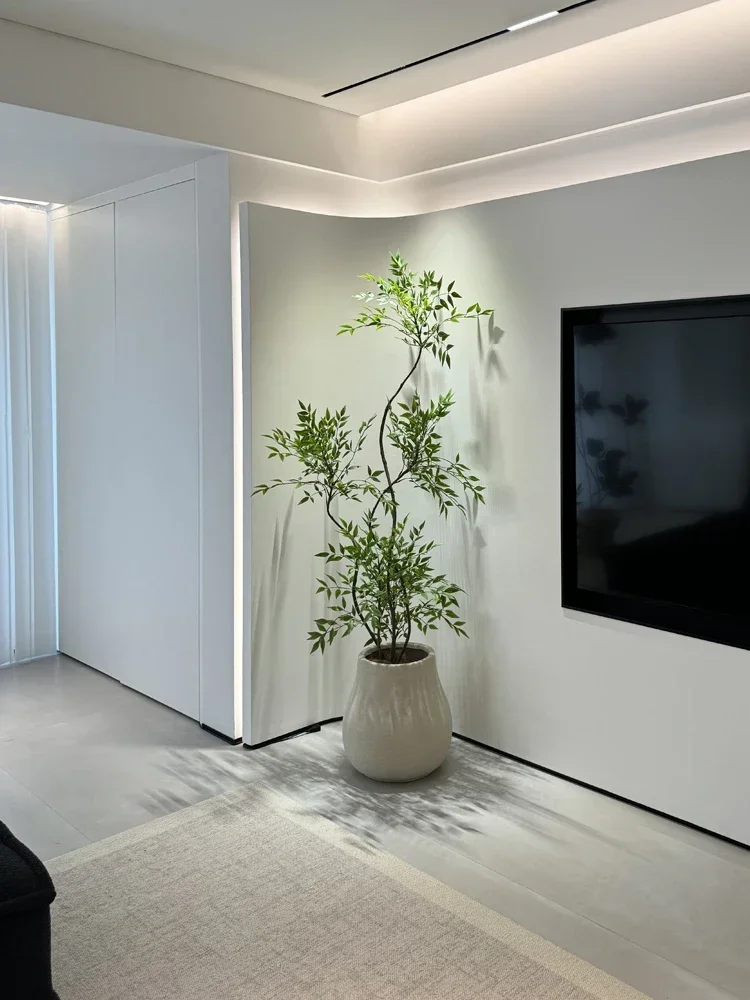 Biomimetic fake trees, high-end light luxury flowers, large floor to ceiling potted plants