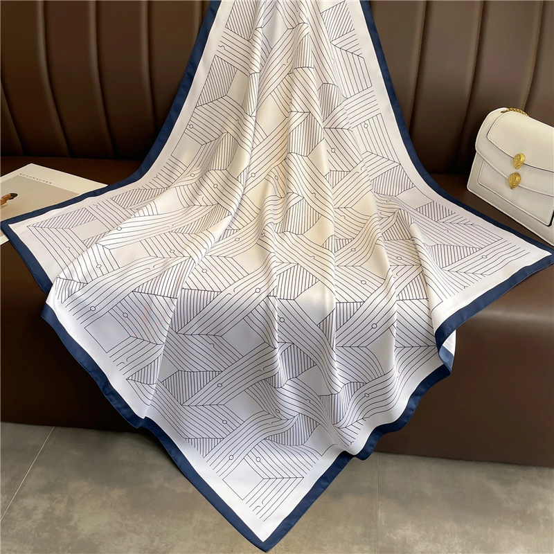 Fashion Spring and Summer Design Twill Silk Scarf Headkerchief Women Shawl Wrap Hair Hand Bag Female Hijab Echarpe Bandana