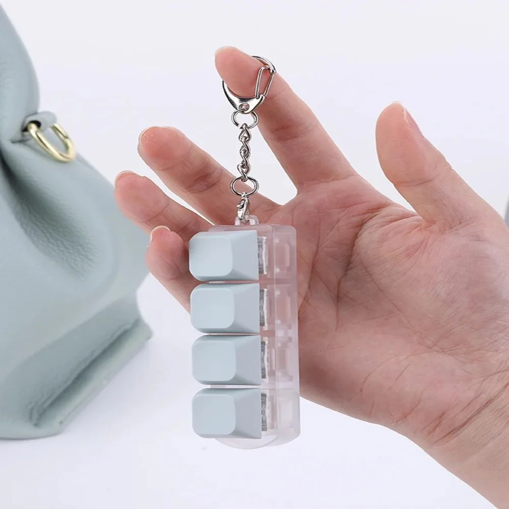 New 4Keys Keycap Pinch Toy Relief Stress DIY Fidget Keychain Finger Keyboard Mechanical Button Keycap