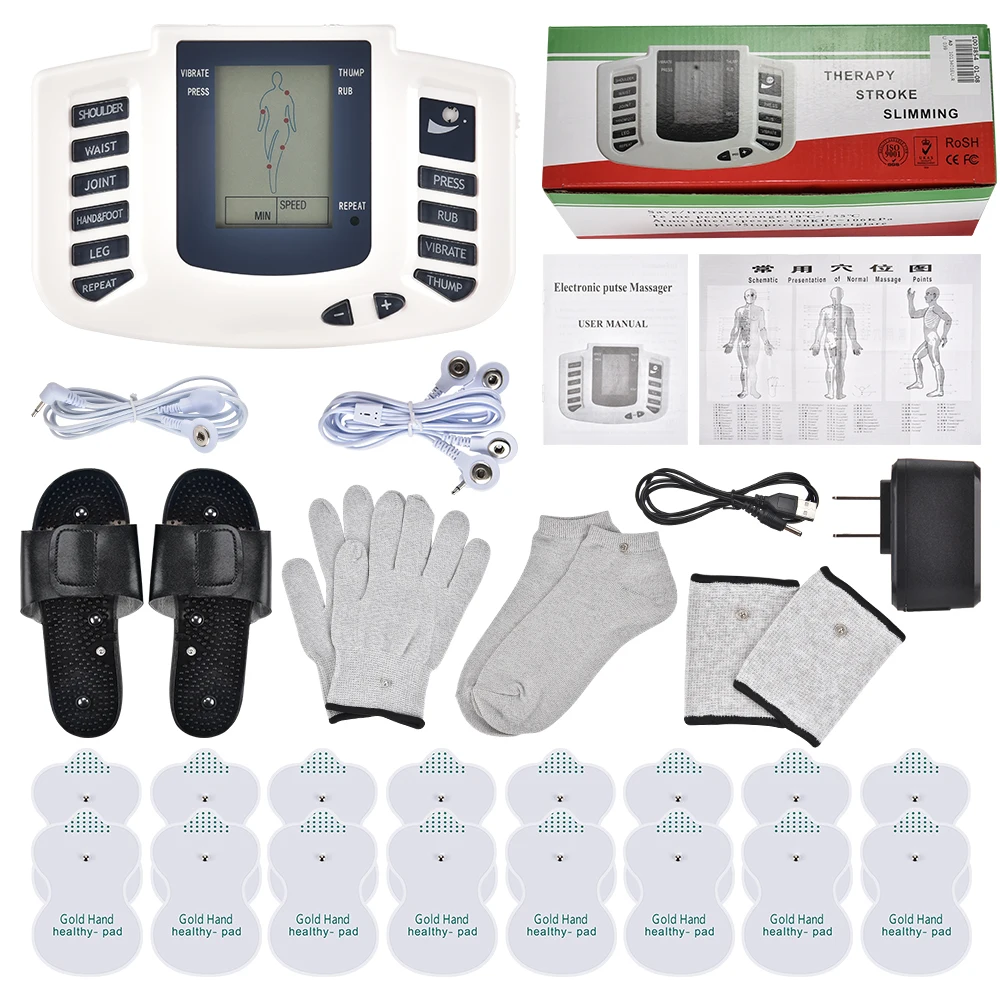 

Full Body Tens Muscle Electrostimulator EMS Acupuncture Therapy Massage Relax Digital Meridian Physiotherapy Apparatus Full Set