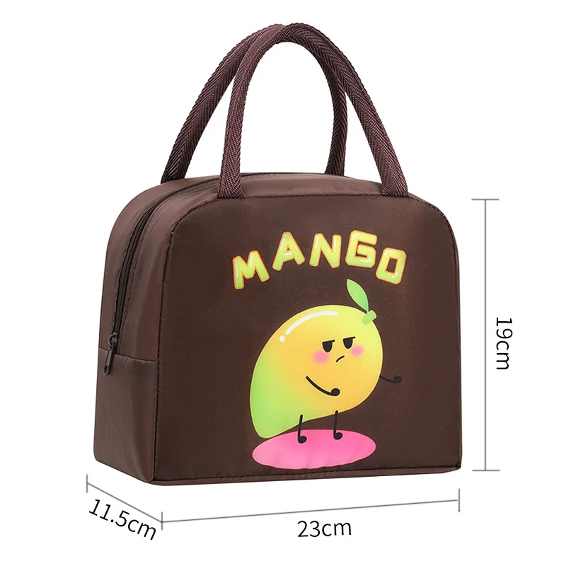 Bolsas de almuerzo térmicas de frutas de dibujos animados para niños y niñas, fiambrera Banto, bolsa de comida, caja aislante, bolsas de cena Bento