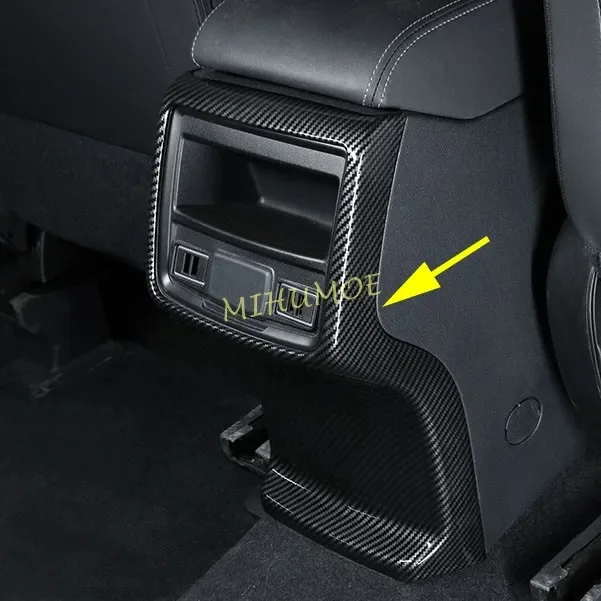 Carbon Fiber Interior Rear Armrest Air Vent Cover Accessories For Subaru Forester (SK) 2019 2020 2021 2022 2023 2024