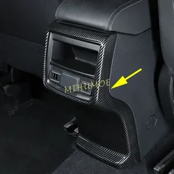 Carbon Fiber Interior Rear Armrest Air Vent Cover Accessories For Subaru Forester (SK) 2019 2020 2021 2022 2023 2024