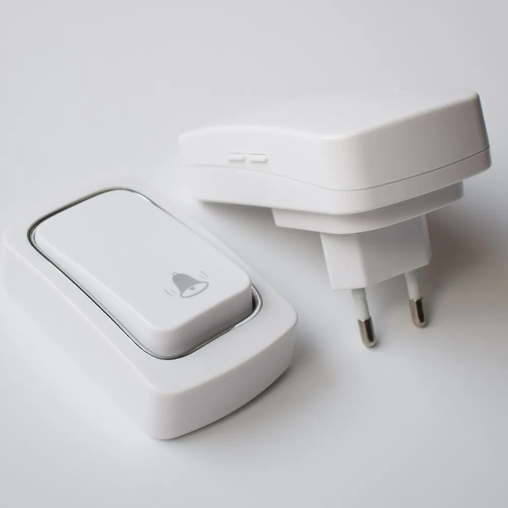 Self powered  Wireless Doorbell QX-001, Remote Control Bell Calling Ring  38 Chimes 4 Volumes EU Plug AC 100-240V Plug and play