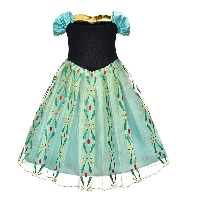 فتاة آنا إلسا فستان أطفال تأثيري حلي الأطفال فساتين الأميرة كرنفال عيد ميلاد ملابس للحفلات الأنيقة 3-10 سنوات ob;8