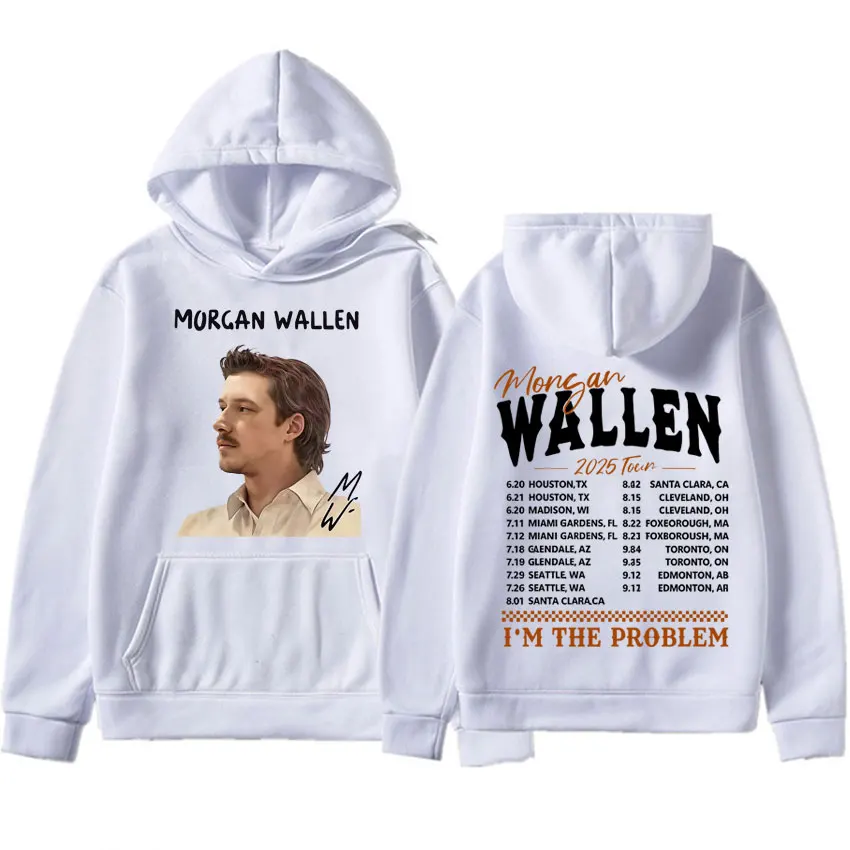 Rapper Morgan Wallen Country Music Pulôveres Eu sou o problema Pop Gráfico 2025 Moletom com capuz Hipster Masculino Mulher Moletom casual Unissex