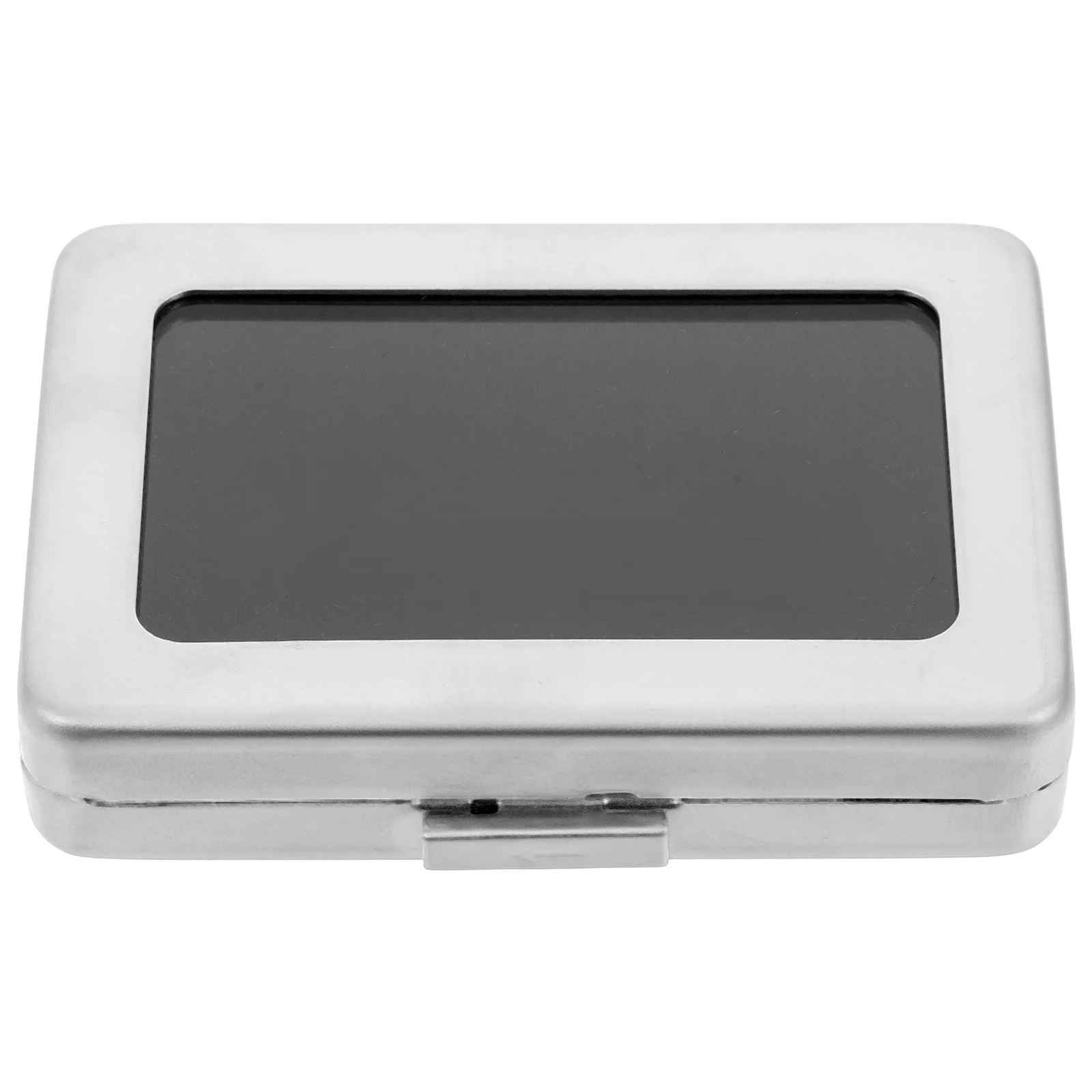 

Metal Matte Jewelry Storage Box Transparent Window Sponge Pad Gemstone Display Case for Jewelry Organizer Tray