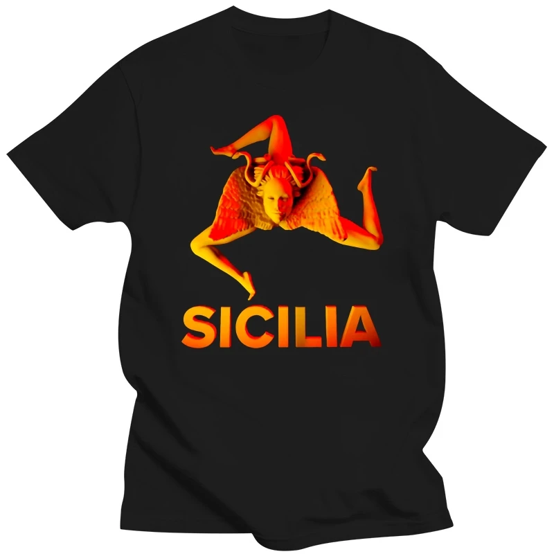 Funny Sicilia Trinacria - Symbol Of Sicily 3d Sculpture Tshirt Men Cotton Men's Tee Shirt Comic Gents