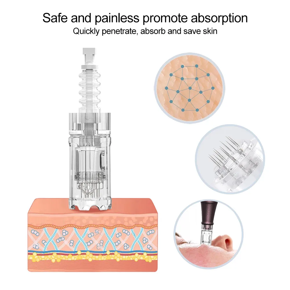 10 Stück 0,25mm Kartuschen-Mikronadeln 12pin 24pin 36pin 42pin Runde Nano-Nadeln für Dr. Pen A10 Microneedling-Stift – Detail 3