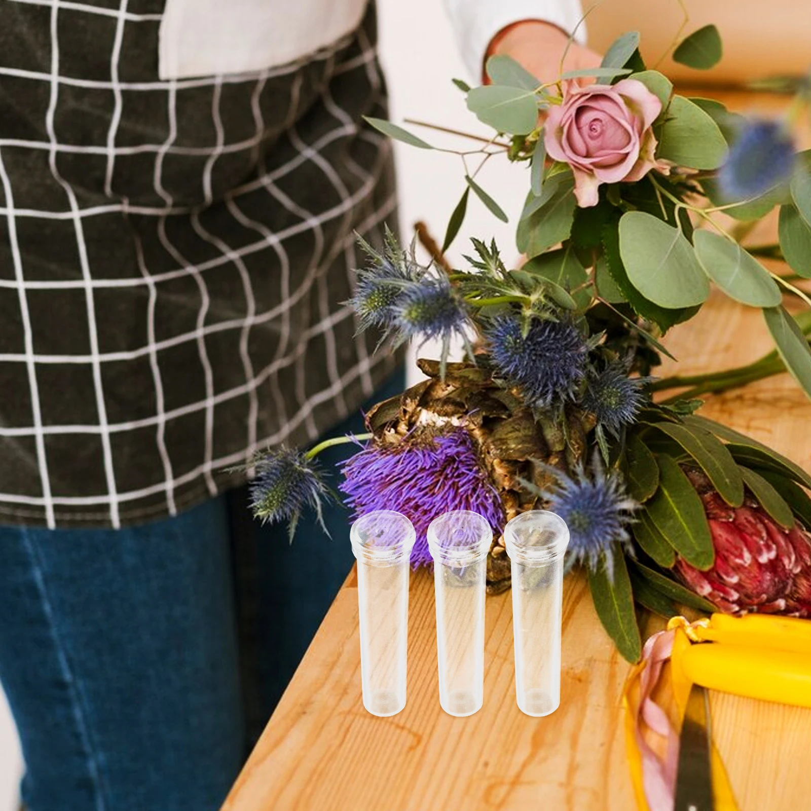

200 Pcs Flower Storage Pipe Watering Tubes for Plants Florist Pot Vials Flowers Bottle Container Arrangement Floral Clear