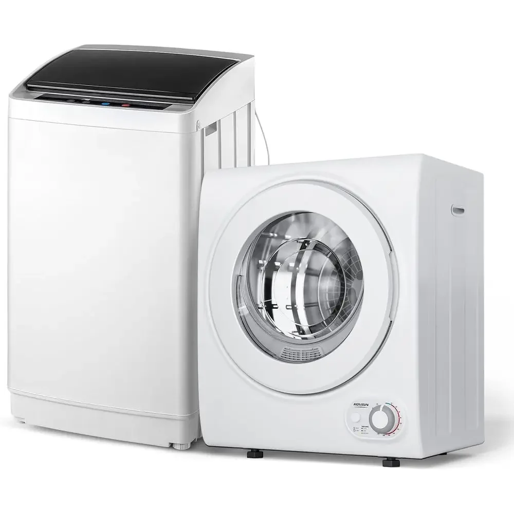 Compact 17.8 lbs Laundry Washer and 1.5 Cycle Portable Dryer Combo Set with Stainless Steel Tub for Small Spaces