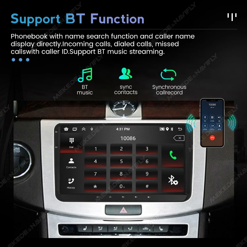 MEKEDE 9 Inch Carplay Screen For VW Volkswagen Passat B7 B6 Golf Touran Polo Tiguan Jetta Auto Radio Multimedia 2 Din Stereo - view 4
