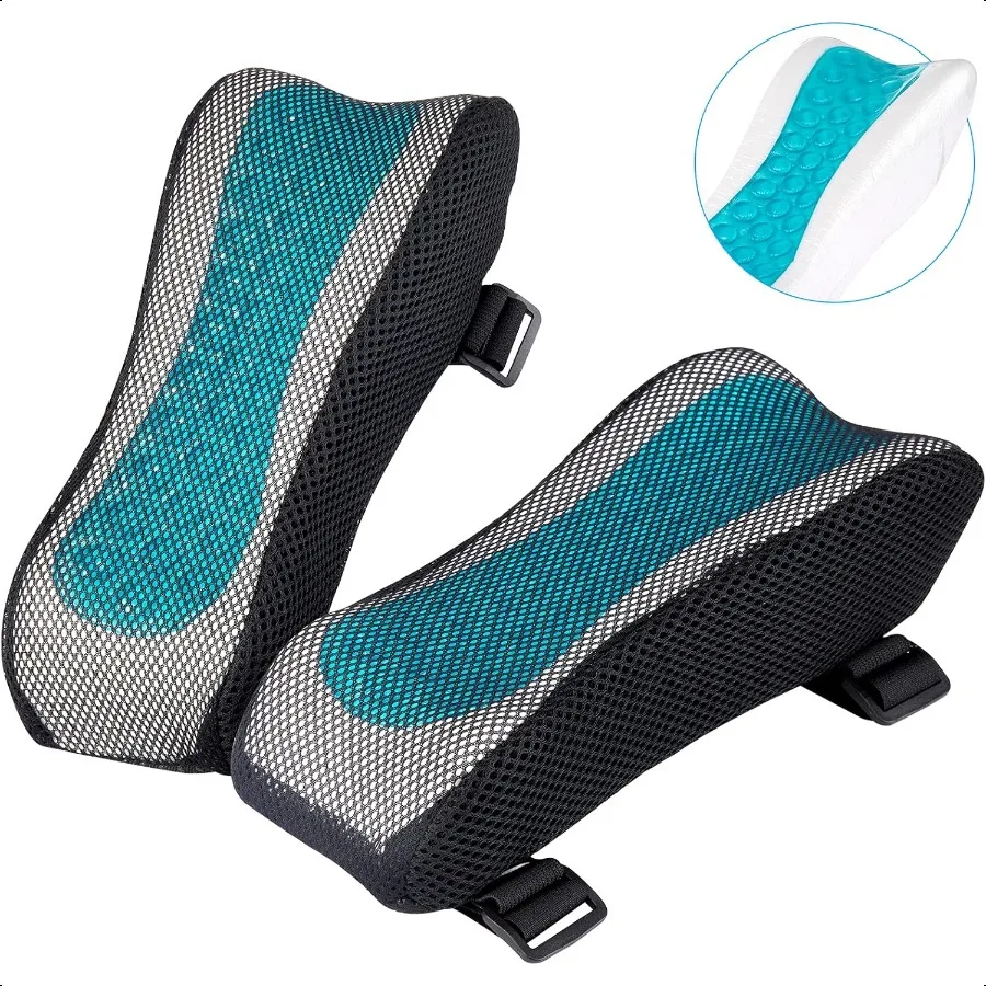 

Ergonomic Armrest Pads Office Chair Arm Rest Cover Pillow Elbow port Cushion for Computer Gaming and Desk Chairs Set of 2 Mesh
