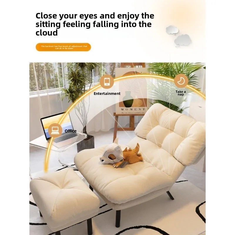 

Customizable Lazy sofa single recliner bedroom seat folding back chair casual tatami