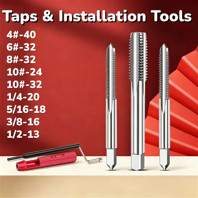 1Pcs/1Set UNC UNF Thread Repair Insert Helicoil Car Pro Coil Tool Car Repair Tool Thread Tap Drill Point Straight Fluted Screw