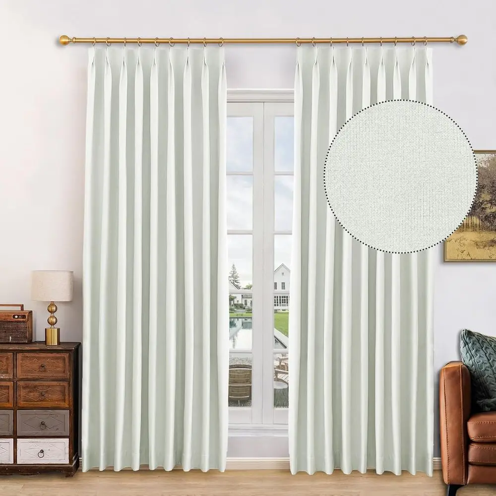 

Pinch Pleat Blackout Curtains, 150 Wide x 84 Long, Beige, for Bedroom or Living Room