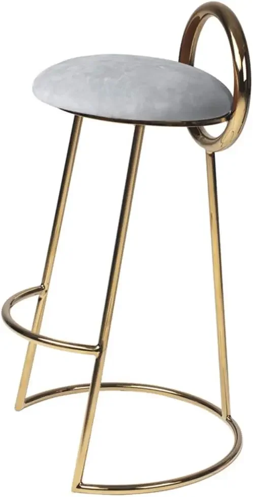 Bar Stools Modern Velvet Counter Height Contemporary Dining Breakfast Chair with Gold Metal Leg for Bistro Pub Coffee Shop, Bar,
