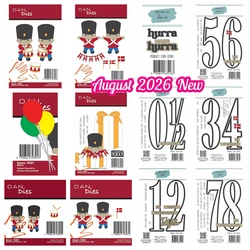 Dan/Mw Metal Cutting Dies Clear Stamps Set Danish Soldier Number Birthday Balloon Gift for Card Making Journal Scrapbook Decor