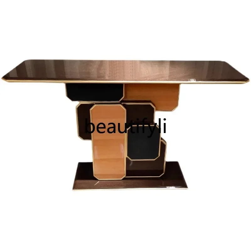 

Italian light luxury entrance platform Modern entrance door entrance table against the wall Corridor art end platform