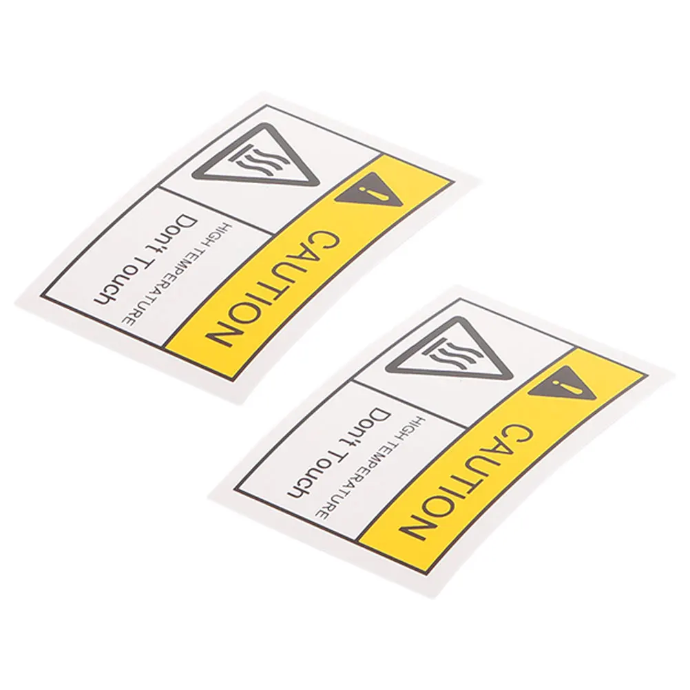 

2 Sheets High Temperature Warning Label Labels Caution Hot Stickers Do Not Touch Sign Bend for Shipping