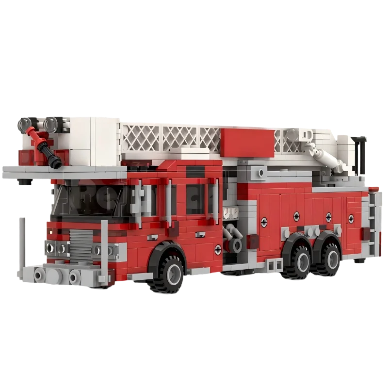 시티 파이어 시리즈 모던 미드 마운트 타워 차량 타워 사다리 MOC 빌딩 블록 모델 독창성 브릭 장난감 소년 선물