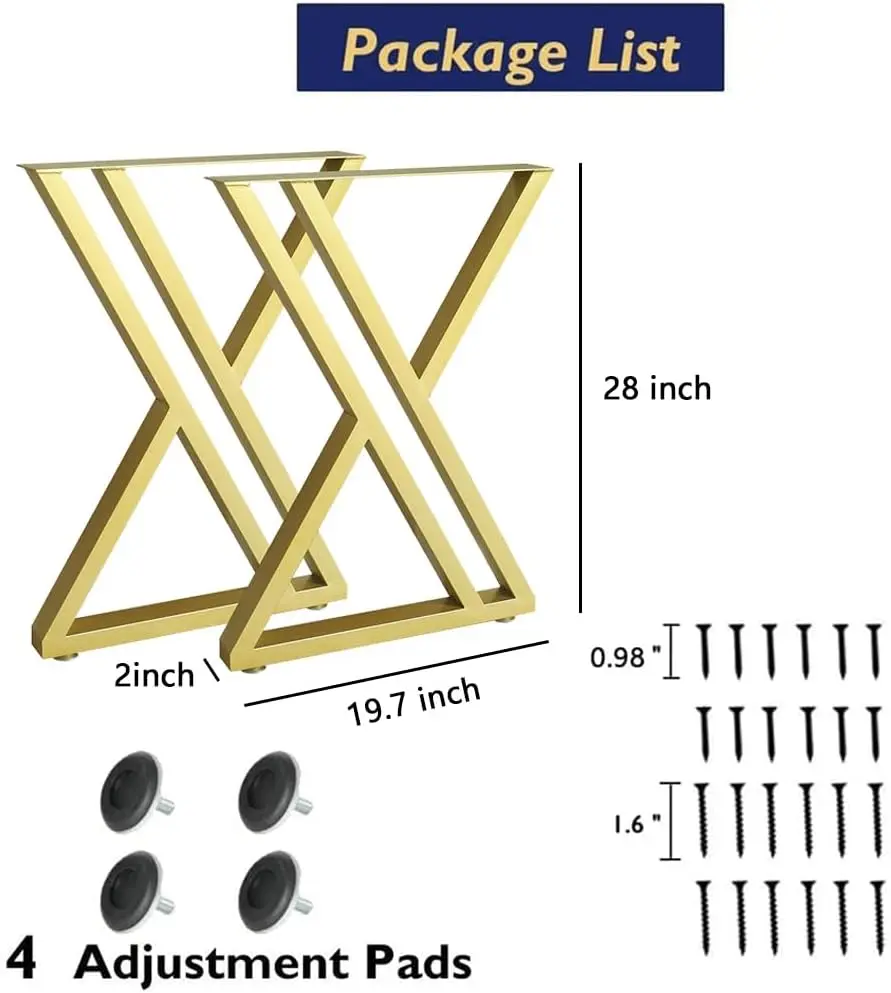المعادن الصناعية الذهب الطعام أرجل الطاولة الحديثة 28 بوصة أرجل مكتب قاعدة الحديد الزهر لحام الحديد المطاوع طاولة القهوة أرجل مقاعد البدلاء Nig #2