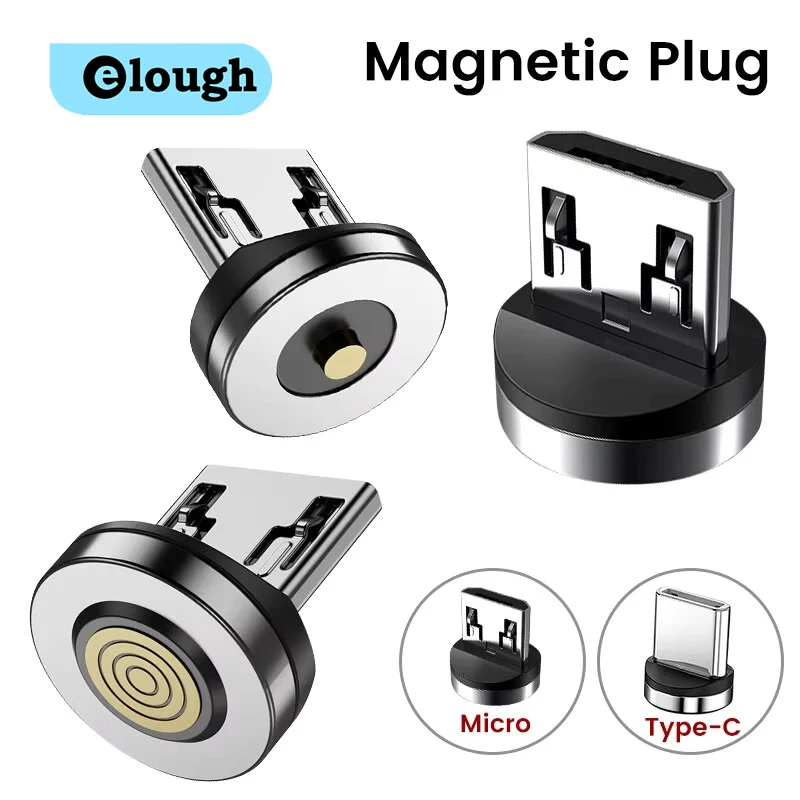 Elough Charging Cable Adapter Magnetic Plug Magnetic Micro USB Type C for Mobile Phone Mobile Phone Dust Plug Replace Components