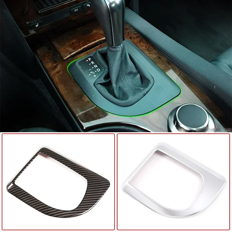 

LHD For BMW 5 Series E60 2004-07 ABS Carbon Fiber Car Center Console Gear Shift Panel Cover Trim Sticker Decoration Accessories