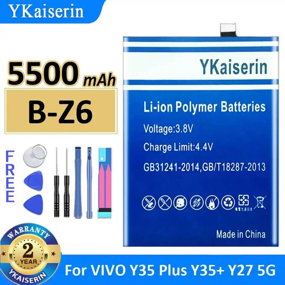

B-Z6 Mobile Phone Battery Long Lasting For Vivo Y35 Plus Y35+ Y27 5G 5500Mah