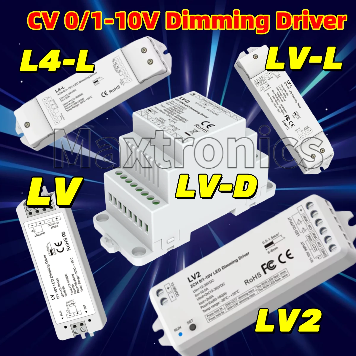 Skydance 0/1-10V Constant Voltage LED Dimming Driver LV LV2 LV-L L4-L PWM 1CH 2CH DC 24V 12V 0-10V Dimmer 1/2 Channel Push Dim