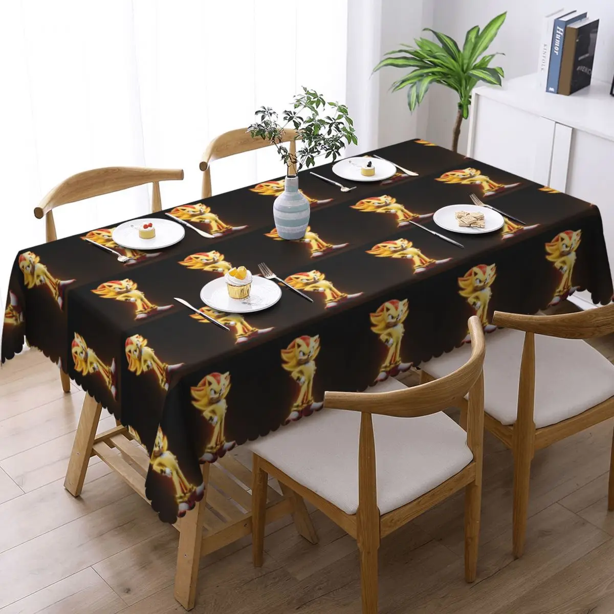 Super Shadow Customized Rectangular Tablecloth Waterproof Table Cover for Dining Events Table Cloth