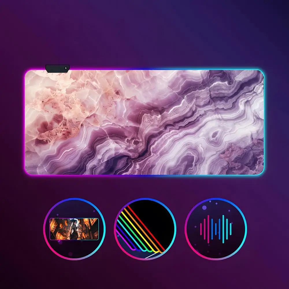 

Marble Art Mouse Pad RGB Luminous 900X400mm Large Table Mat Non-slip Extra Large Game Office Mouse Pad